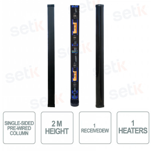 Single sided pre-wired column - height 2m - 180° coverage - 1 receiver - Optex