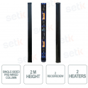 Single sided pre-wired column - height 2m - coverage 180° - 2 receivers - Optex