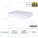 8-Channel IP NVR 4K H.265 8MP 8 PoE - Dahua