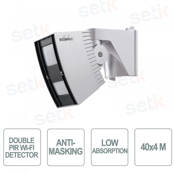 Outdoor 40x4m Low Power Wi-Fi Dual PIR Detector with Creep Detection - Optex