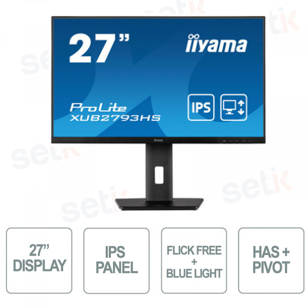 27 inch ProLite monitor IPS technology HDMI Display Port Full HD Has+Pivot Speaker