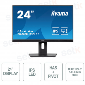 Moniteur ProLite 24" IPS FULL HD 0,5 ms Haut-parleur sans scintillement avec + Pivot – IIYAMA