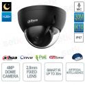 Caméra dôme IP POE ONVIF® 4MP - Objectif 2,8 mm - Smart IR 30m - Intelligence Artificielle - Noir - Dahua