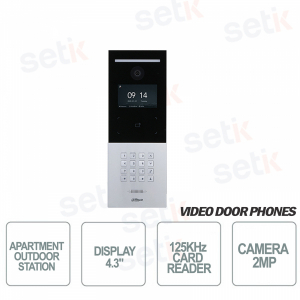 Multi-Family Outdoor Station with Camera, LCD Display, IC Card Reader and Numeric Keypad - Vandal-Proof -S2 - Dahua