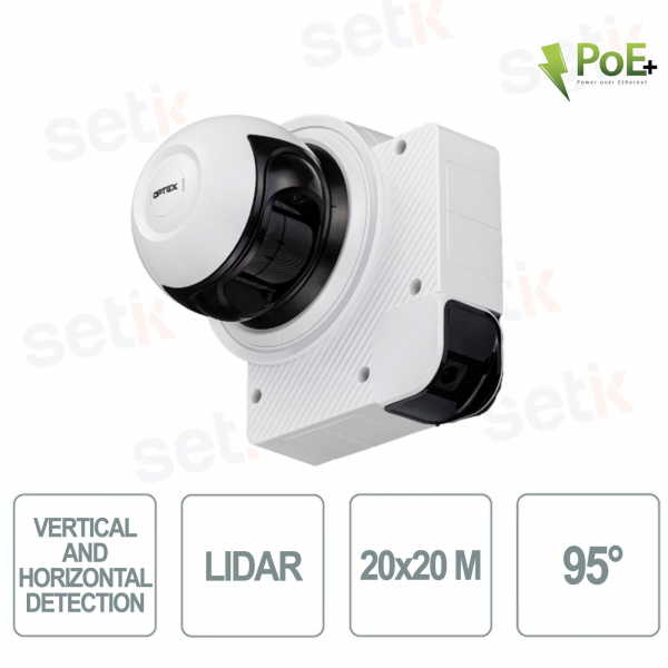 20x20 95° Indoor/Outdoor Short Range Lidar Detector - PoE+ - Optex