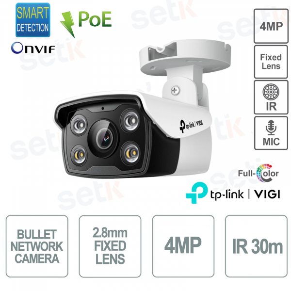 Telecamera Bullet TP Link VIGI C340(2.8mm) 4MP Zoom Full Color Visione Notturna