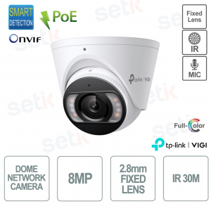 Telecamera Dome TP Link InSight S485(2.8mm) ViGi 8MP 2.8mm Esterna Full Color Visione Notturna