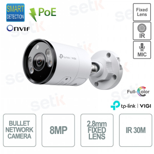 Telecamera Bullet TP Link S385 ViGi 8MP 2.8mm Esterna Full Color Visione Notturna