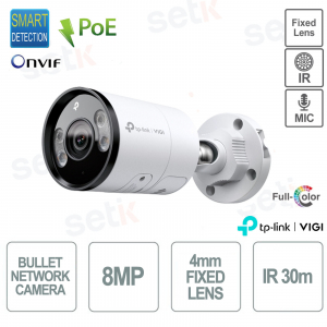 Telecamera Bullet TP Link S385 ViGi 8MP 4mm Esterna Full Color Visione Notturna