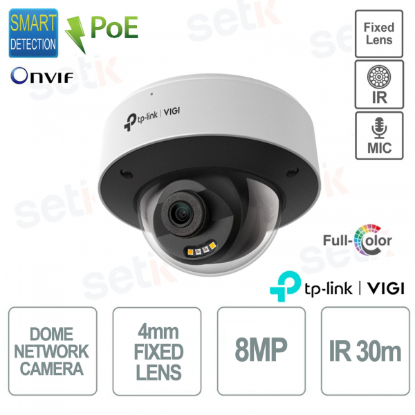 Telecamera Dome TP Link Insight S285(4mm) ViGi 8MP 4mm Full Color Visione Notturna IK10 & IP67