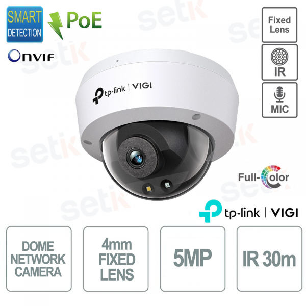 TP Link VIGI C250(4mm) 5MP 4mm Full Color Dome Camera Night Vision IP67