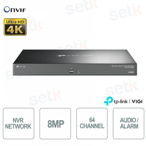 NVR Network TP Link 64 channels VIGI NVR4064H 4K HDMI 8MP H.265+ 4 x SATA