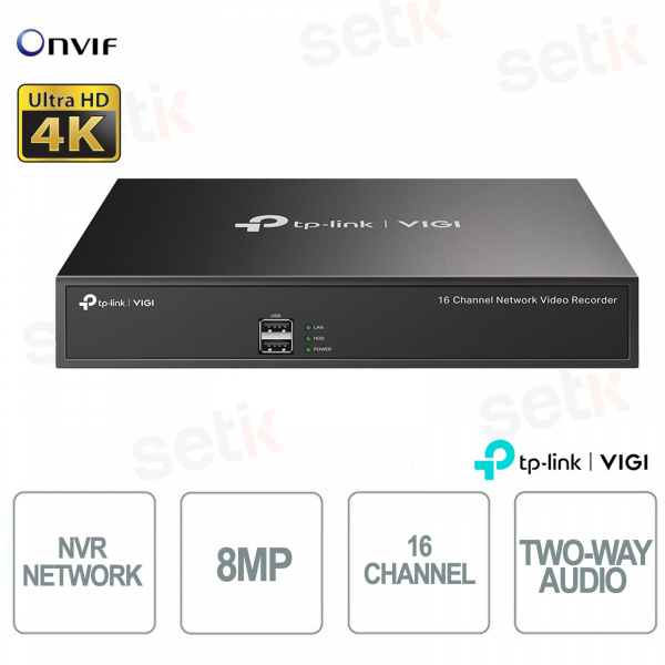 Réseau NVR TP Link 16 canaux VIGI NVR1016H 4K HDMI 8MP H.265+ 1 x SATA