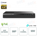 NVR Network TP Link 16 canali PoE+ 90W ViGi 4K HDMI 8MP H.265+ 2 x SATA