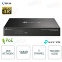 NVR Network TP Link 8 canali PoE+ VIGI NVR1008H-8MP 4K HDMI 16MP H.265+ 1 x SATA