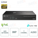 NVR Network TP Link 4 canali PoE+ ViGi 8MP H.265+ 1 x SATA