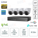 TP Link ViGi kit 4 4MP Full Color cameras + 4 channel PoE+ NVR