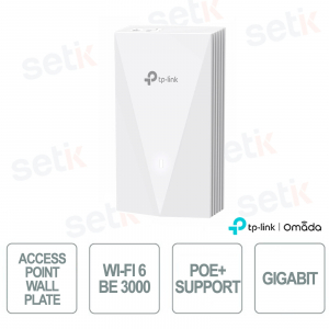 TP-Link Omada EAP655-Wall Access Point Wall-Plate WiFi 6 AX3000 per Reti Aziendali ad Alta Densità