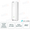 TP-Link Omada EAP650-Outdoor Access Point Indoor/Outdoo WiFi 6 AX3000 per Reti Aziendali ad Alta Densità IP67