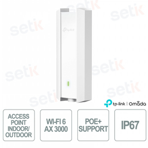 TP-Link Omada EAP650-Outdoor Access Point Indoor/Outdoo WiFi 6 AX3000 per Reti Aziendali ad Alta Densità IP67