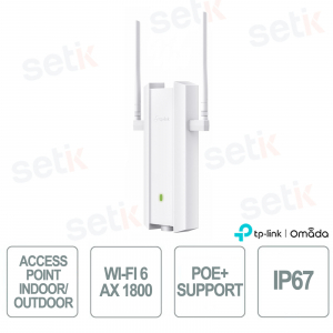 TP-Link Omada EAP625-Outdoor HD Access Point Indoor/Outdoo WiFi 6 AX1800 per Reti Aziendali ad Alta Densità IP67