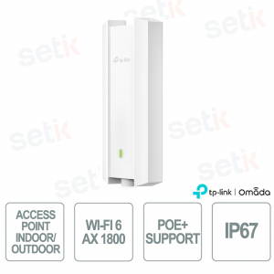 TP-Link Omada EAP623-Outdoor HD Point d'accès intérieur/extérieur WiFi 6 AX1800 pour réseaux d'entreprise haute densité IP67