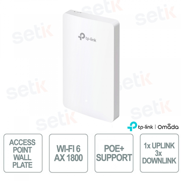 TP-Link Omada EAP615-Wall Access Point Wall-Plate WiFi 6 AX1800 pour réseaux d'entreprise haute densité