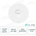 TP-Link Omada EAP613 Point d'accès intérieur WiFi 6 AX1800 Conception mince pour les réseaux d'entreprise haute densité