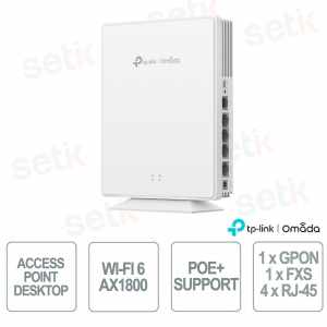 TP-Link Omada EAP610GP-Desktop Access Point Desktop WiFi 6 AX1800 Slim Design per Reti Aziendali ad Alta Densità