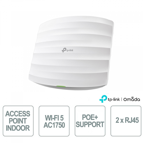 TP-Link Omada EAP245 Access Point Indoor WiFi 5 AC1750 MU-MIMO per Reti Aziendali ad Alta Densità