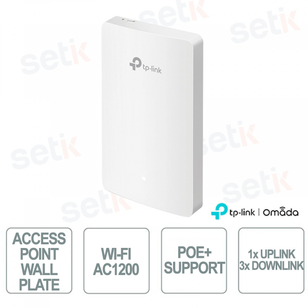 TP-Link Omada EAP235-Wall Access Point Wall-Plate WiFi AC1200 MU-MIMO pour réseaux d'entreprise haute densité