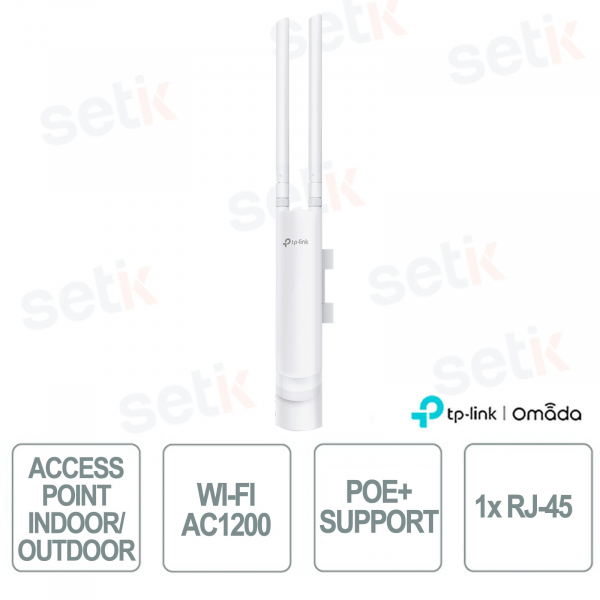 TP-Link Omada EAP225-Outdoor Access Point Indoor/Outdoor WiFi AC1200 MU-MIMO per Reti Aziendali ad Alta Densità