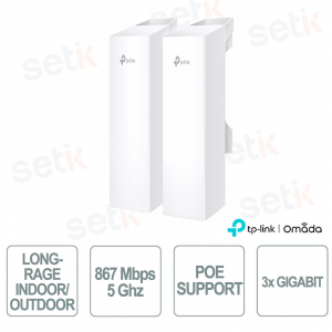 TP-Link Omada EAP215-Bridge KIT Pont sans fil intérieur/extérieur longue portée 5 GHz 867 Mbps