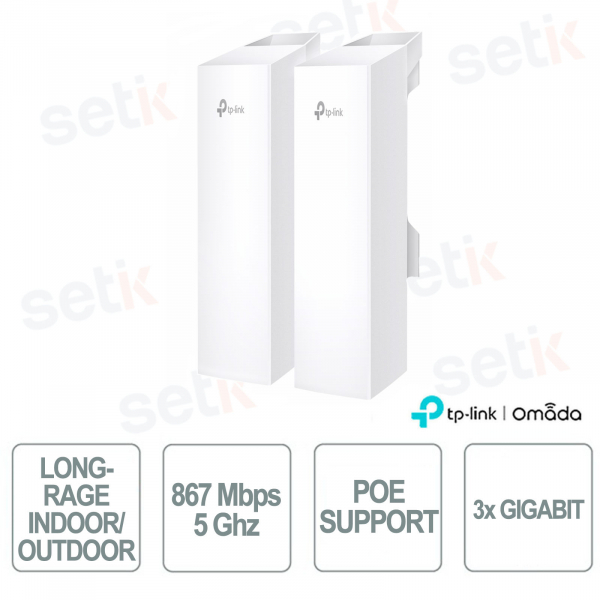 TP-Link Omada EAP215-Bridge KIT Pont sans fil intérieur/extérieur longue portée 5 GHz 867 Mbps