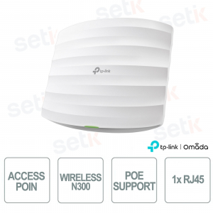 Point d'accès sans fil N300 d'intérieur TP-Link Omada EAP110 pour réseaux d'entreprise haute densité