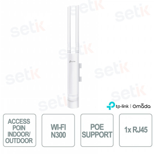 TP-Link Omada EAP110-Outdoor Access Point Indoor/ Outdoor Wi-Fi N300 per Reti Aziendali ad Alta Densità