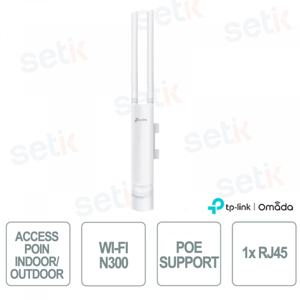 TP-Link Omada EAP110-Outdoor Access Point Indoor/ Outdoor Wi-Fi N300 per Reti Aziendali ad Alta Densità