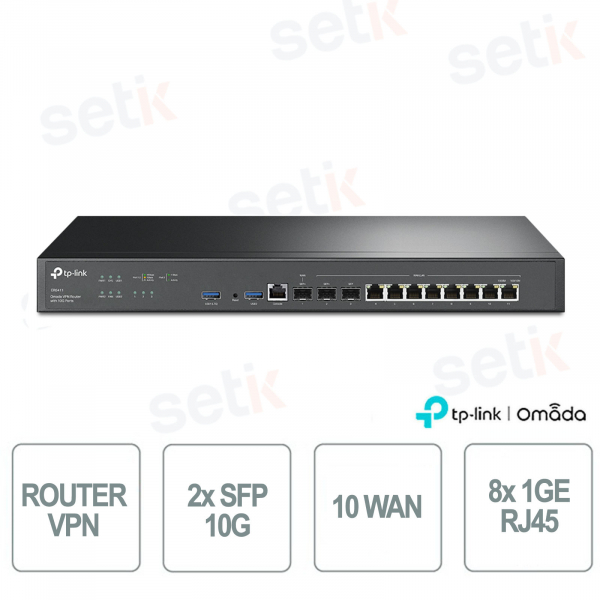 TP-Link Omada ER8411 Router Multi-WAN VPN con porte 10G