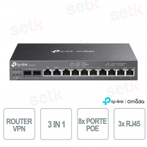 Routeur VPN Gigabit 3 en 1 TP-Link Omada ER7212PC - 8 ports PoE