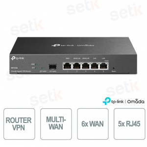 TP-Link Omada ER7206 Gateway VPN Gigabit Multi-WAN SafeStream 1 porta SFP