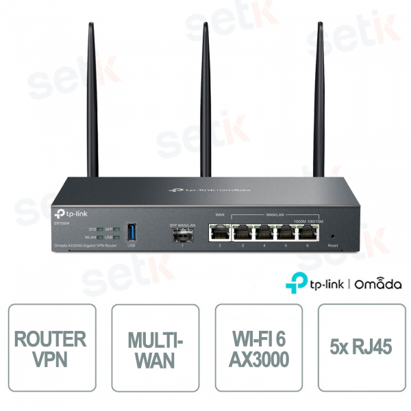 TP-Link Omada ER706W Router VPN Multi WAN - Wi-Fi 6 AX3000