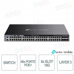 TP-Link Omada SG6654XHP Switch 48 PoE+ ports & 6 10G slots - Managed L3