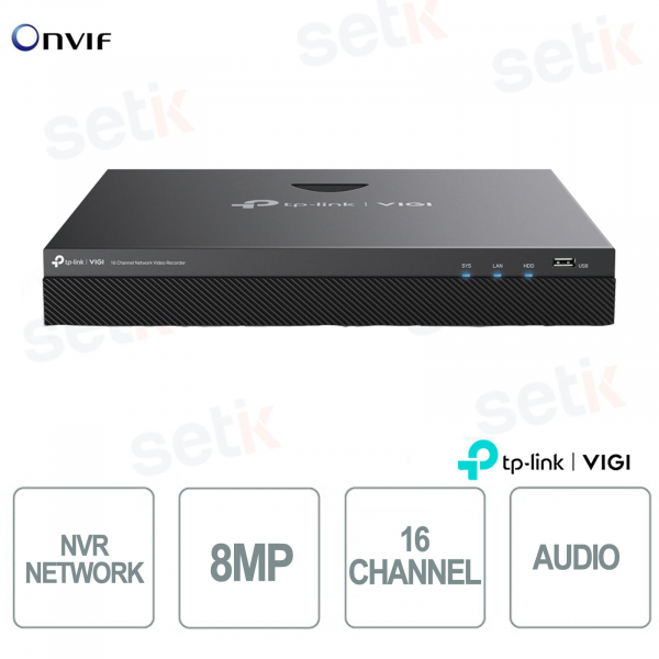Enregistreur vidéo réseau TP Link 16 canaux VIGI NVR4016H HDMI 8MP H.265+ 2 x SATA
