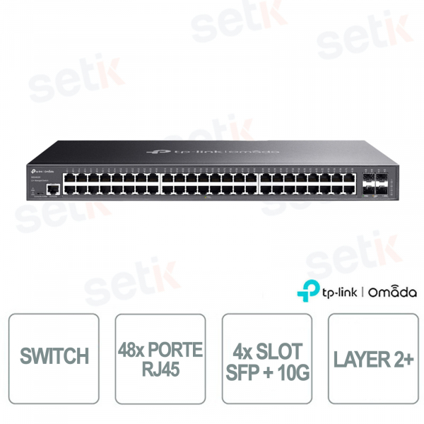 Commutateur Gigabit 48 ports TP-Link Omada SG3452X et 4 emplacements SFP+ 10G - L2+ géré