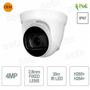 Onvif PoE 2.8mm 4MP Starlight PoE IP Dome Camera - Dahua OEM Series