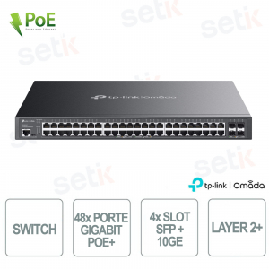 TP-Link Omada SG3452XP Switch 48 Port Gigabit PoE+ & 4 SFP+ 10GE Slots - Managed L2+