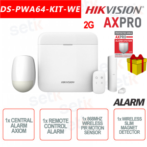 Hikvision AXPro Kit de Alarma Profesional 64 Zonas 868MHz Inalámbrico