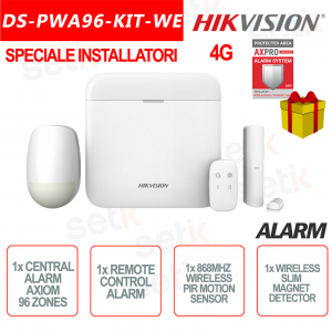 Hikvision Axiom Pro Kit di Allarme Professionale 868MHz Wireless 4G senza fili 96 ZONE