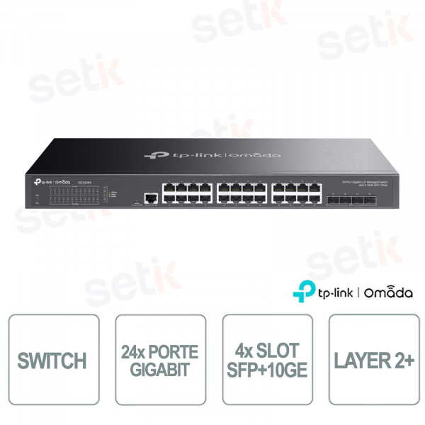 Commutateur Gigabit 24 ports TP-Link Omada SG3428X avec 4 emplacements SFP+ 10GE - L2+ géré