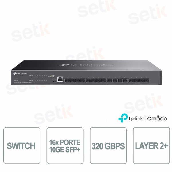 Conmutador TP-Link Omada SX3016F de 16 puertos 10GE SFP+ - Capa 2+ administrada